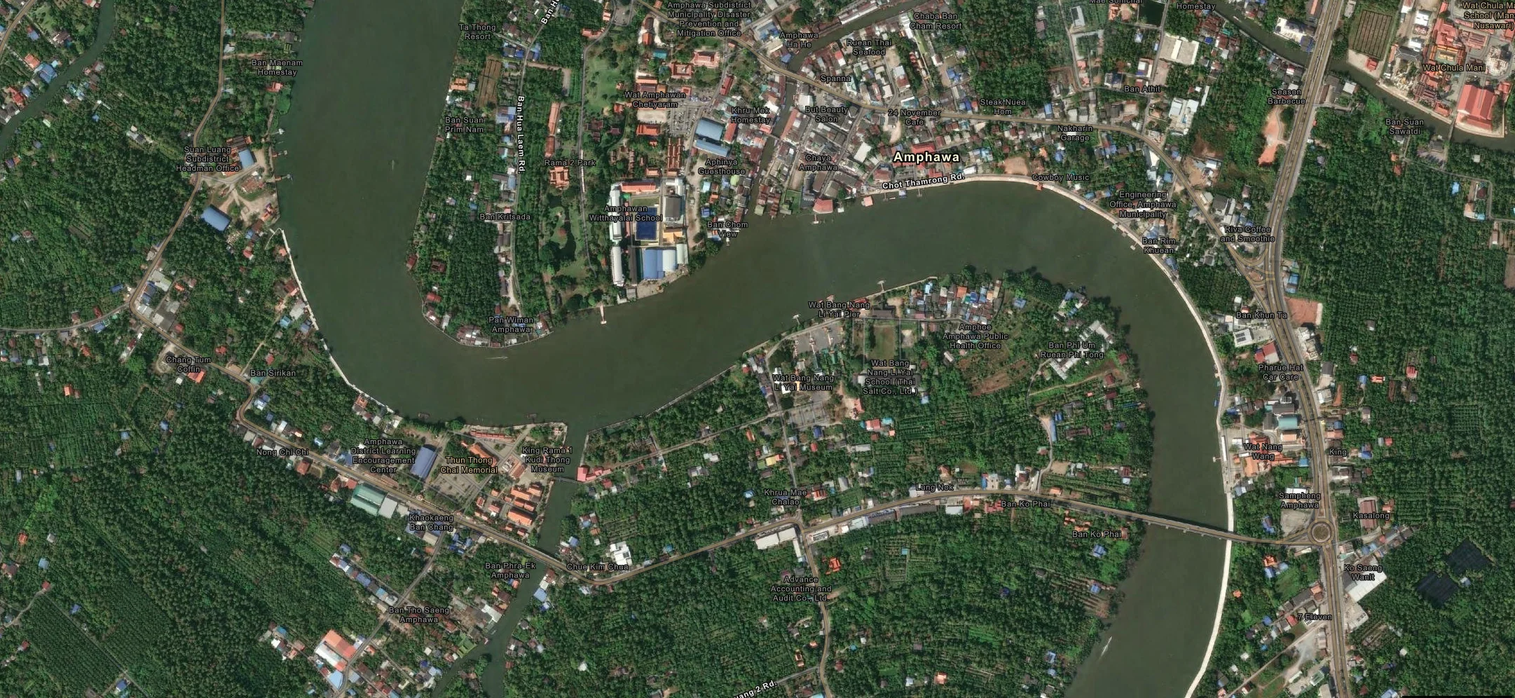 ภาพดาวเทียมแม่น้ำแม่กลองช่วงอัมพวา 5 พฤษภาคม 2026