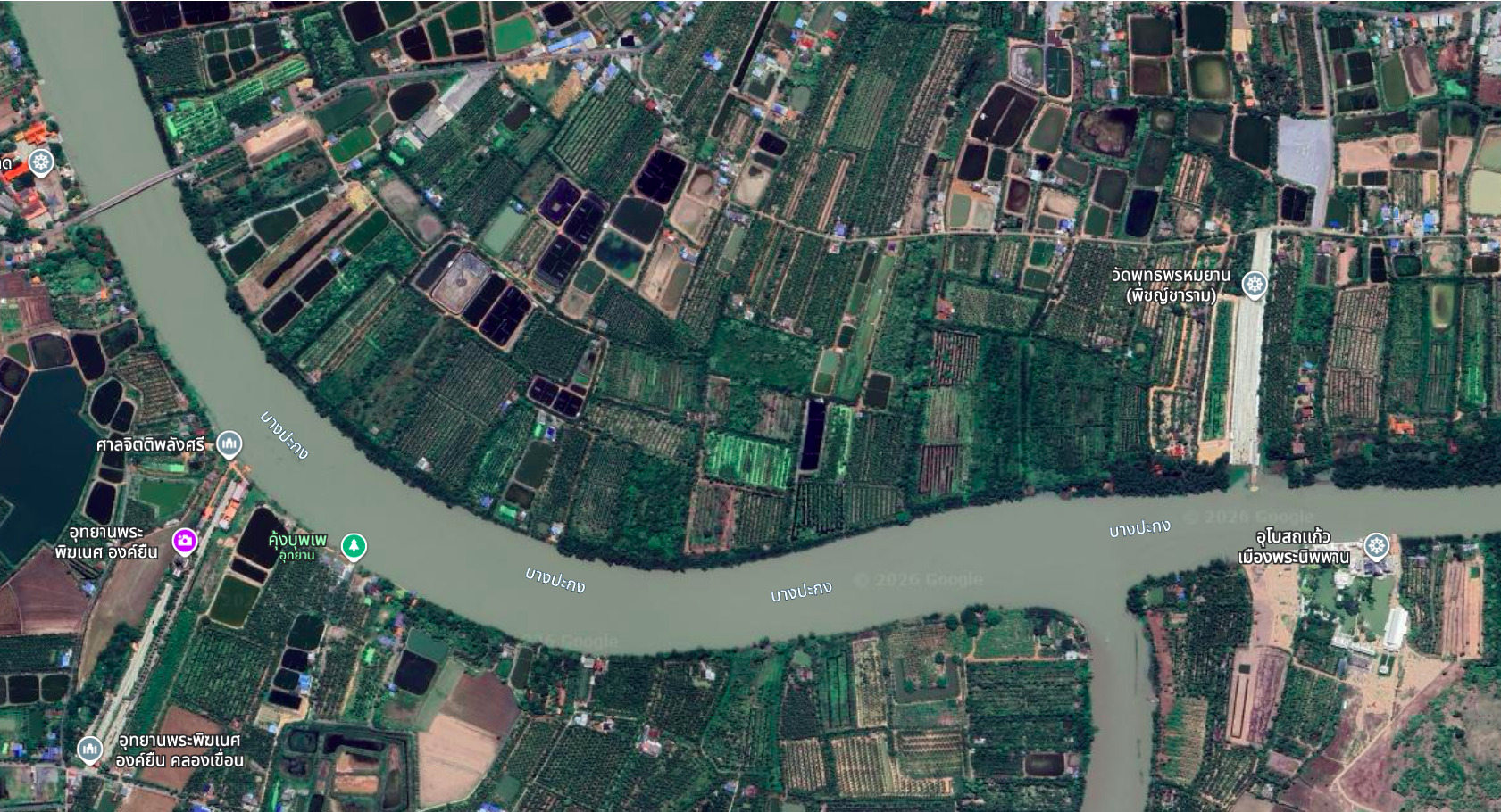 ภาพดาวเทียมแม่น้ำบางปะกงช่วงคลองเขื่อน 7 กรกฎาคม 2023