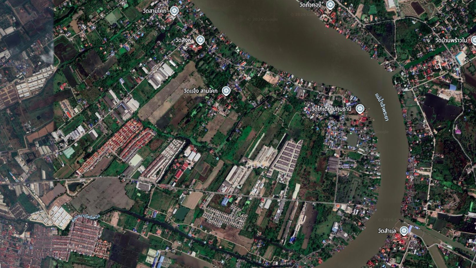 ภาพดาวเทียมแม่น้ำเจ้าพระยาช่วงสามโคก 28 เมษายน 2023